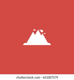 mountain icon. sign design. red background