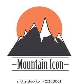 Mountain icon or sign, vector illustration