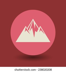 Mountain icon or sign, vector illustration