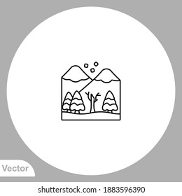 Mountain icon sign vector,Symbol, logo illustration for web and mobile
