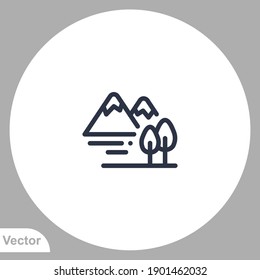 Mountain icon sign vector,Symbol, logo illustration for web and mobile