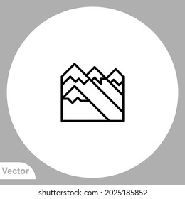 Mountain icon sign vector,Symbol, logo illustration for web and mobile