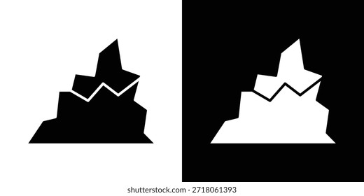 Icono de la montaña. Pictograma simple de alta calidad. Estilo sólido moderno