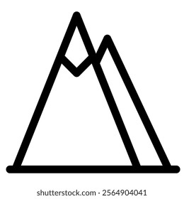 Mountain icon with simple and line style