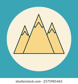 Mountain icon. Simple linear icon depicting a mountain landscape. Vector illustration