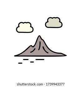 Symbol Berge. Einfache Konturfarbe Vektor für Abenteuersymbole für i und ux, Website oder mobile Anwendungen