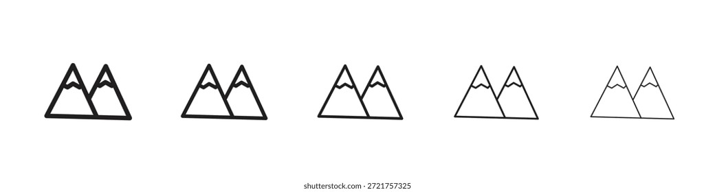 Ícone Montanha. Estilo de contorno simples. Elementos gráficos.