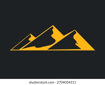 Mountain icon, simple mountain peaks