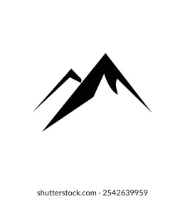 Mountain icon. Simple vector icon of mountain peak silhouette.