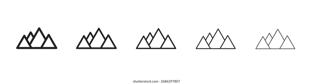 Mountain icon simple vector set. Graphic Illustration