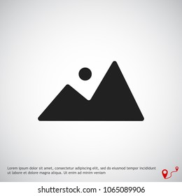 Mountain icon, stock vector illustration flat design style
