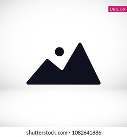 Mountain icon, stock vector illustration flat design style