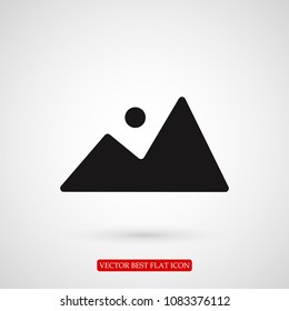 Mountain icon, stock vector illustration flat design style