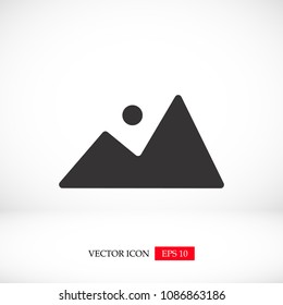 Mountain icon, stock vector illustration flat design style