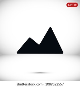 Mountain icon, stock vector illustration flat design style