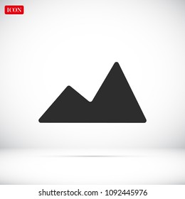 Mountain icon, stock vector illustration flat design style