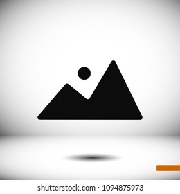 Mountain icon, stock vector illustration flat design style