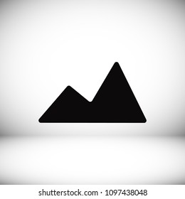 Mountain icon, stock vector illustration flat design style