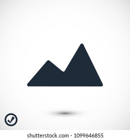 Mountain icon, stock vector illustration flat design style