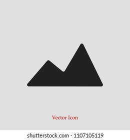 Mountain icon, stock vector illustration flat design style