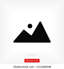 Mountain icon, stock vector illustration flat design style