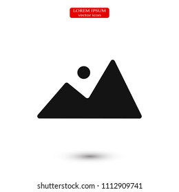 Mountain icon, stock vector illustration flat design style