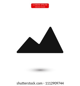 Mountain icon, stock vector illustration flat design style