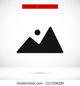 Mountain icon, stock vector illustration flat design style