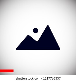 Mountain icon, stock vector illustration flat design style