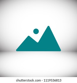 Mountain icon, stock vector illustration flat design style