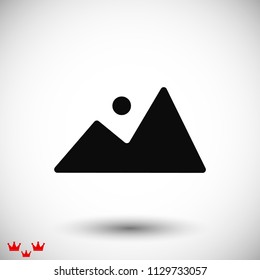Mountain icon, stock vector illustration flat design style