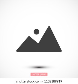 Mountain icon, stock vector illustration flat design style