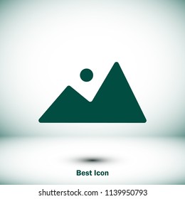 Mountain icon, stock vector illustration flat design style