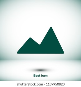 Mountain icon, stock vector illustration flat design style