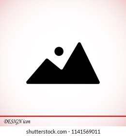 Mountain icon, stock vector illustration flat design style