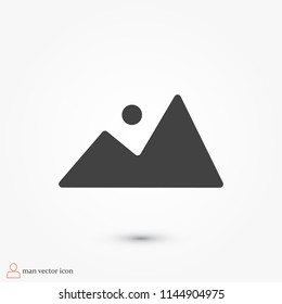Mountain icon, stock vector illustration flat design style