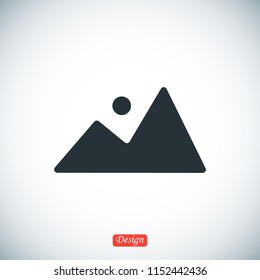 Mountain icon, stock vector illustration flat design style
