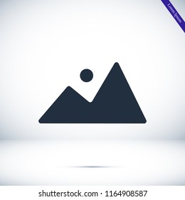 Mountain icon, stock vector illustration flat design style