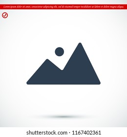 Mountain icon, stock vector illustration flat design style