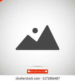 Mountain icon, stock vector illustration flat design style