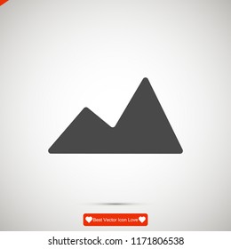 Mountain icon, stock vector illustration flat design style