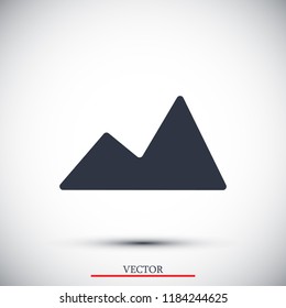 Mountain icon, stock vector illustration flat design style