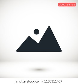 Mountain icon, stock vector illustration flat design style