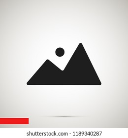 Mountain icon, stock vector illustration flat design style