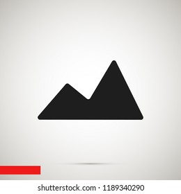 Mountain icon, stock vector illustration flat design style