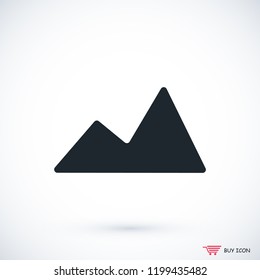 Mountain icon, stock vector illustration flat design style