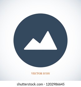 Mountain icon, stock vector illustration flat design style