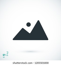Mountain icon, stock vector illustration flat design style