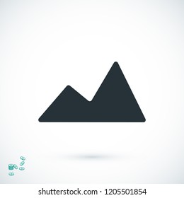 Mountain icon, stock vector illustration flat design style