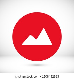 Mountain icon, stock vector illustration flat design style